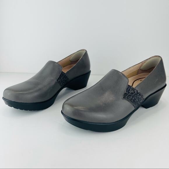 Dansko Women Clogs Size 8.5-9/39 Nursing Gray Leather Comfort Professional Wedge - Picture 3 of 16